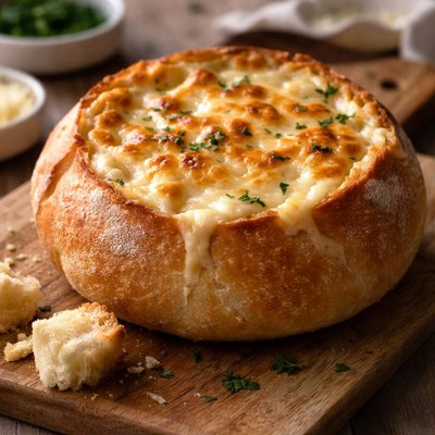 Cheese bread bowl