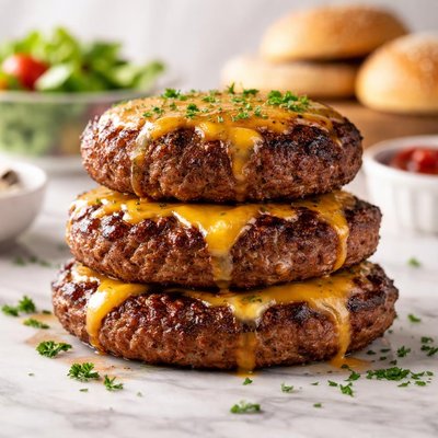 Cheese burger patties