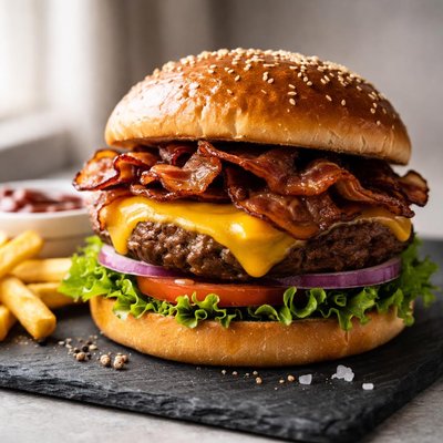 Cheese burger w bacon