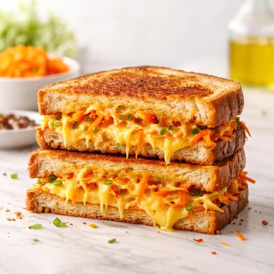 Cheese carrot toastie