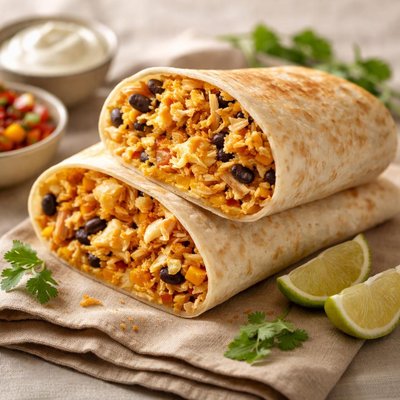 Cheese chicken burrito