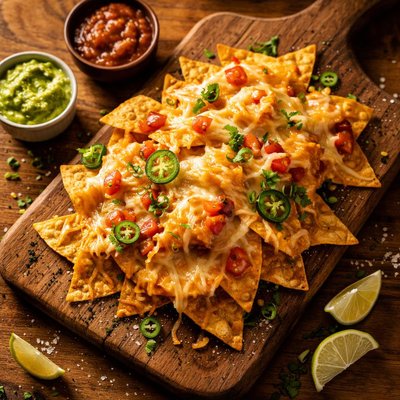 Cheese covered tortilla chips