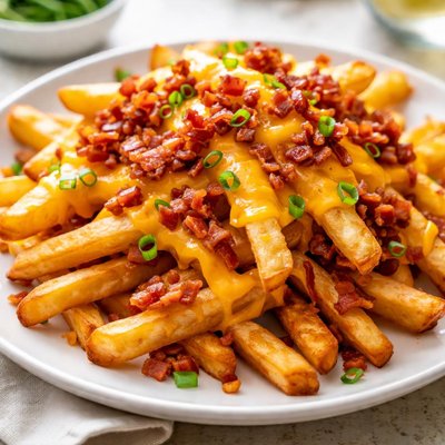 Cheese fries with bacon