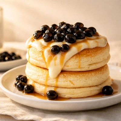 Cheese fuwa boba pancake