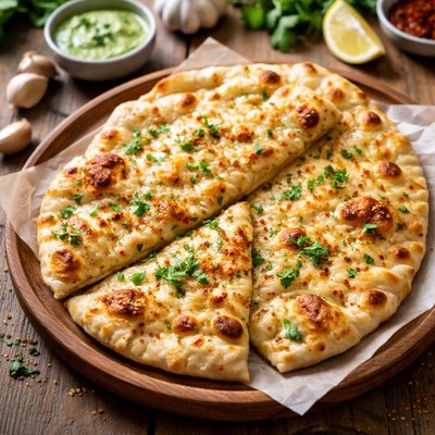 Cheese garlic naan