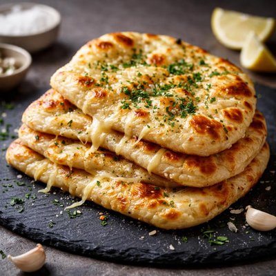 Cheese garlic naan bread