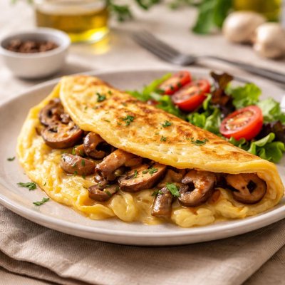 Cheese mushroom omelette