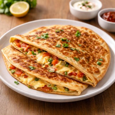 Cheese omelette paratha