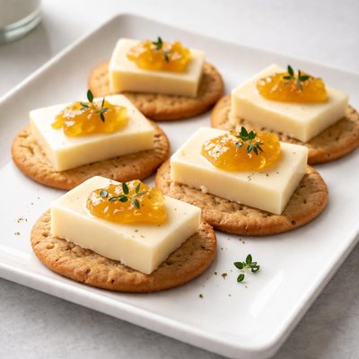 Cheese on crackers