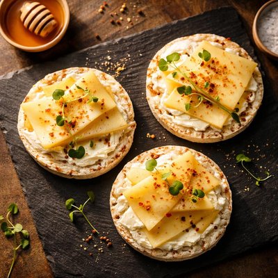 Cheese on rice cakes