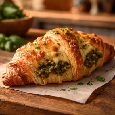 Cheese pesto croissant