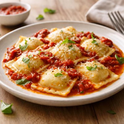 Cheese raviola with marinara sauce