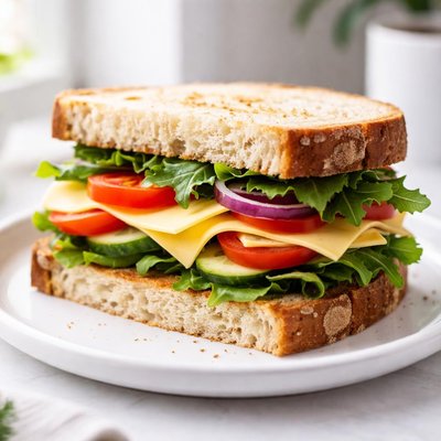 Cheese salad sourdough sandwich