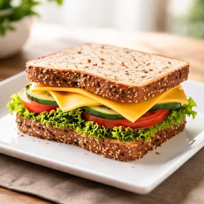Cheese sandwich on seeded bread