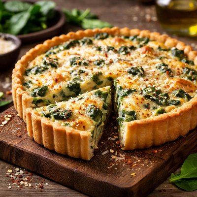 Cheese spinach tart