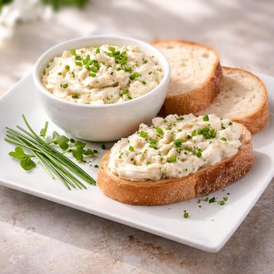 Cheese spread with white bread