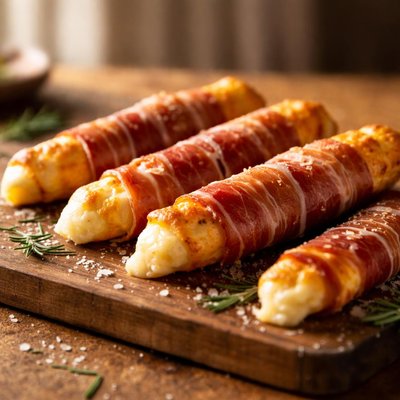 Cheese stick with prosciutto