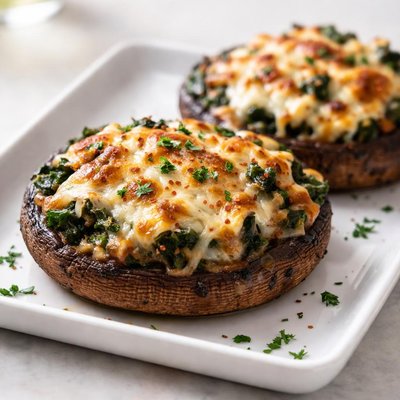Cheese stuffed portabella