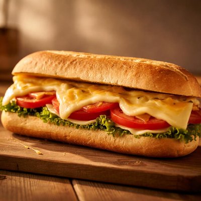 Cheese sub with tomatoe