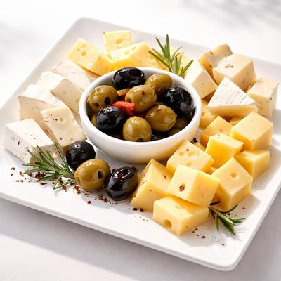 Cheese with olives