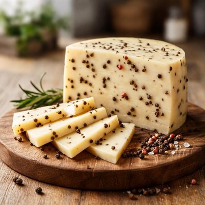 Cheese with peppercorns