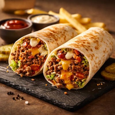 Cheeseburger burrito