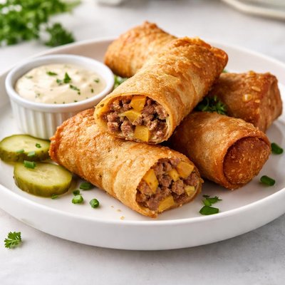 Cheeseburger eggroll