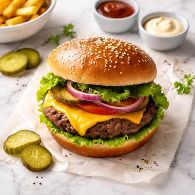 Cheeseburger from a deli