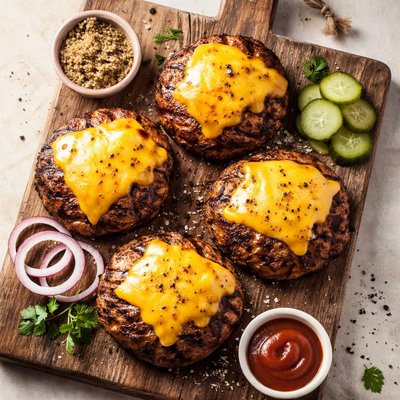 Cheeseburger patties