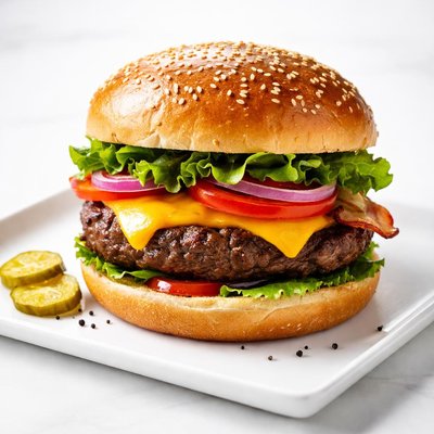 Cheeseburger with bun