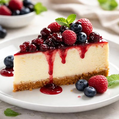Cheesecake with berry topping