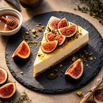 Cheesecake with figs