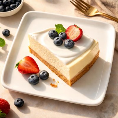 Cheesecake with sour cream topping