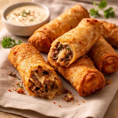 Cheesesteak egg rolls