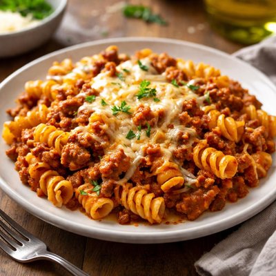 Cheesy beef pasta
