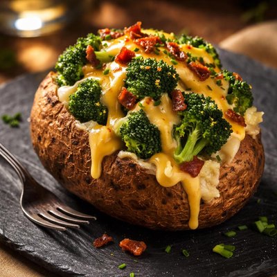 Cheesy broccoli potato