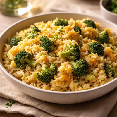 Cheesy broccoli rice