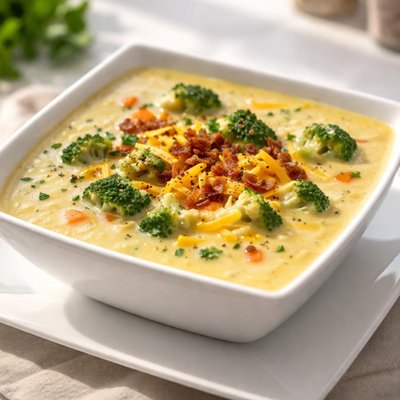 Cheesy broccoli soup