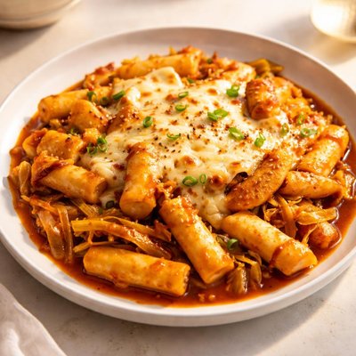 Cheesy cabbage tteokbokki