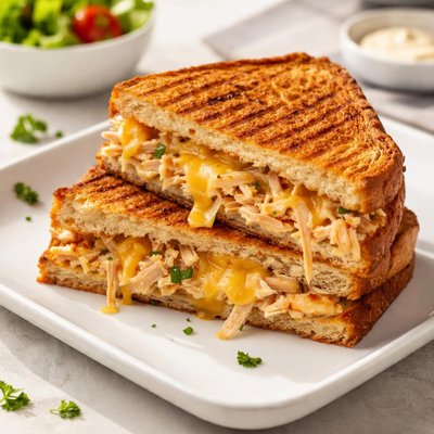 Cheesy chicken grilled sandwich