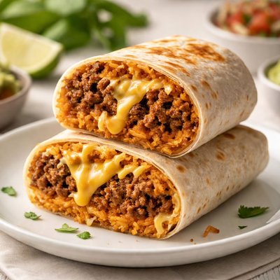 Cheesy double beef burrito