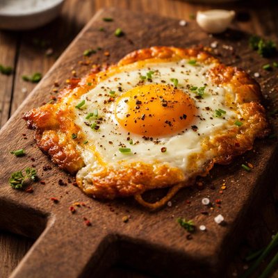 Cheesy fried egg