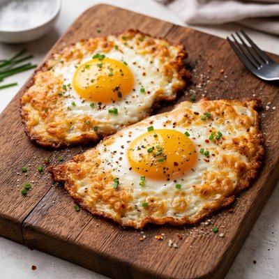 Cheesy fried eggs