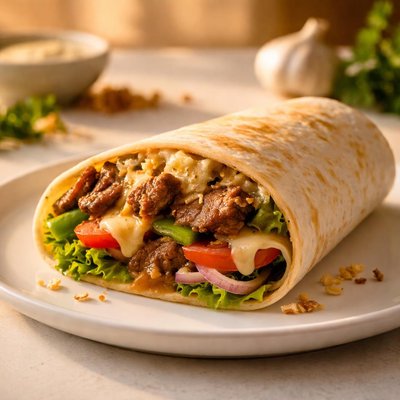Cheesy garlic steak wrap subway