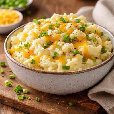 Cheesy green onion mashed potatoes