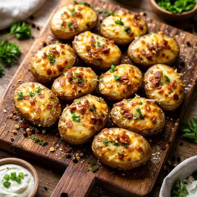 Cheesy grilled mini potatoes
