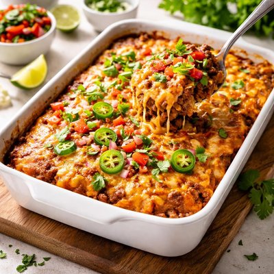 Cheesy low-carb taco casserole