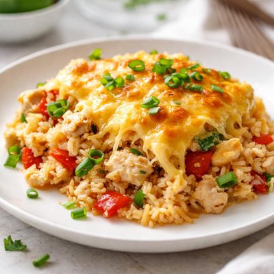 Cheesy rice casserole