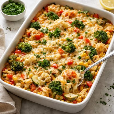Cheesy vegetable casserole