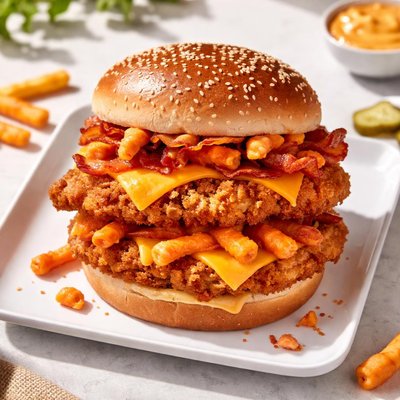 Cheetos double chicken burger king